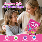 Piano Potato DIY Shrinking Art Kit for Kids - 30 Pre-Cut Shrink Plastic Sheets & Keychain Making Kit, 8 Acrylic Markers, Charms, Bracelets, No Mess Creative Activity, Birthday Gift for Girls Ages 6+