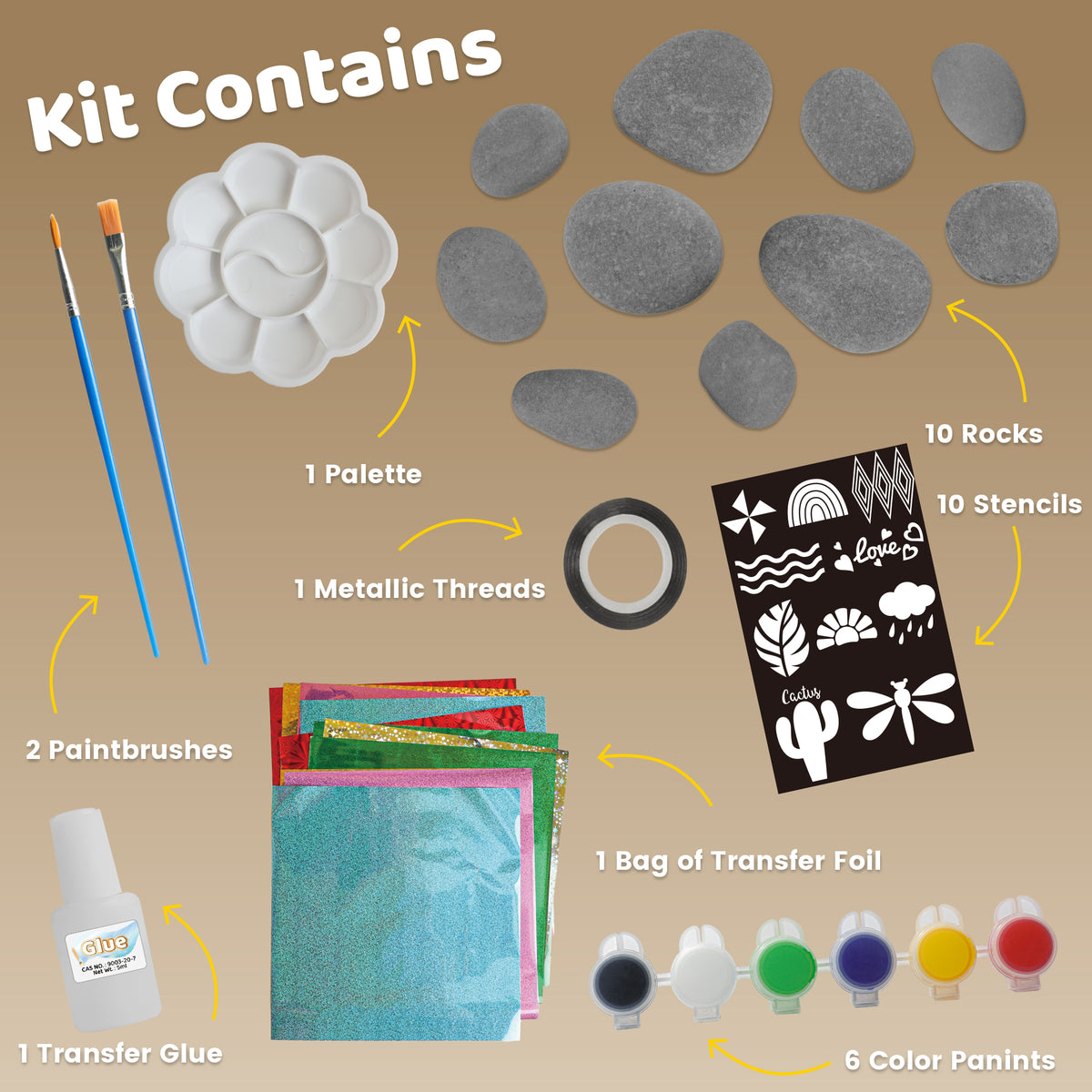Foil Rock Painting Craft Kit