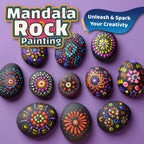 Piano Potato Mandala Rock Painting Kit, 10 Rocks & 6 Colors