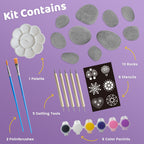 Piano Potato Mandala Rock Painting Kit, 10 Rocks & 6 Colors