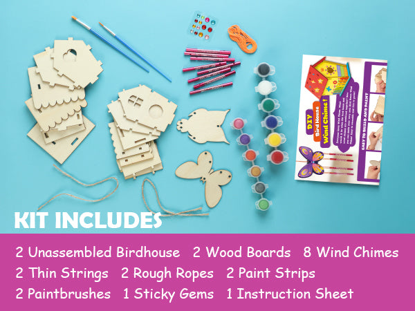 Bird House & Wind Chime Build and Paint Kit