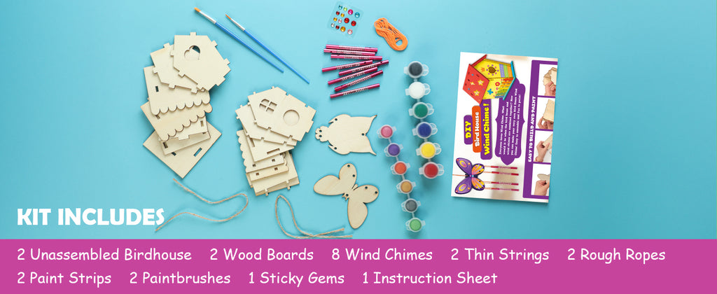 Bird House & Wind Chime Build and Paint Kit