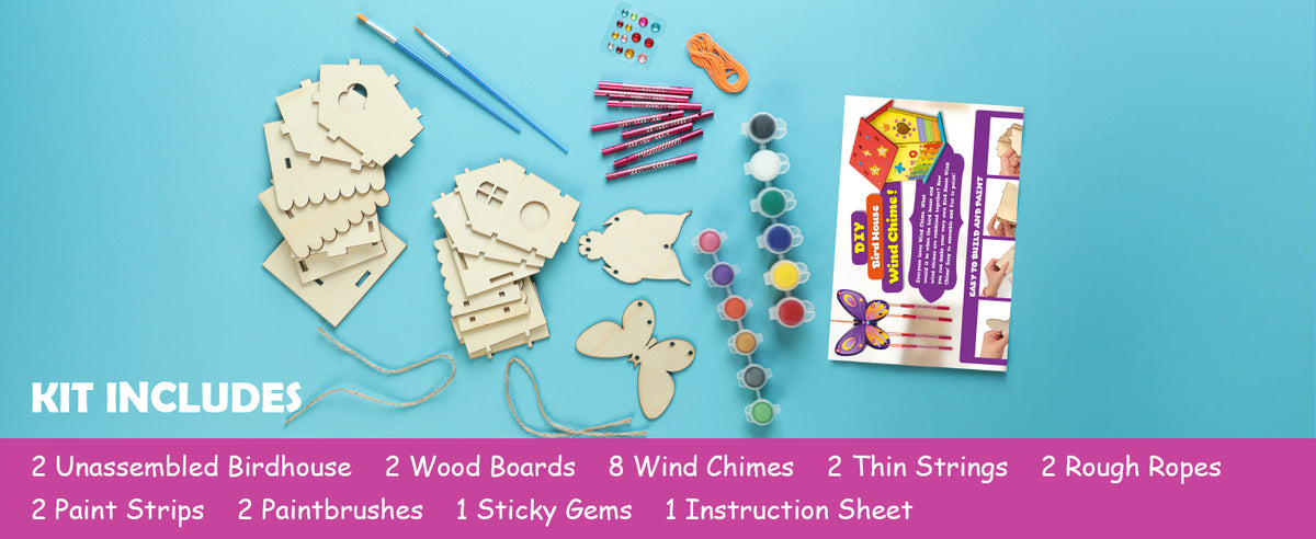 Bird House & Wind Chime Build and Paint Kit