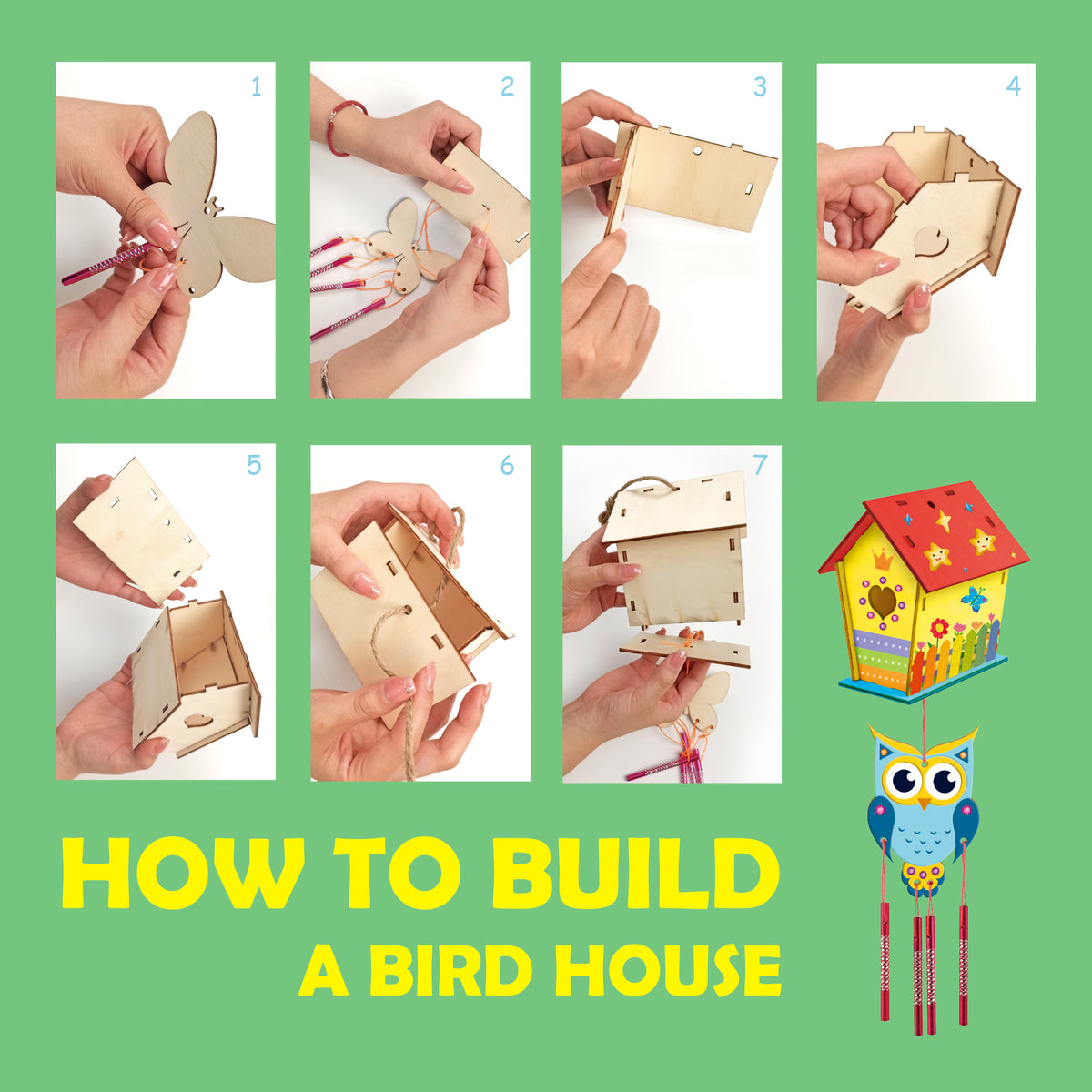 Bird House & Wind Chime Build and Paint Kit