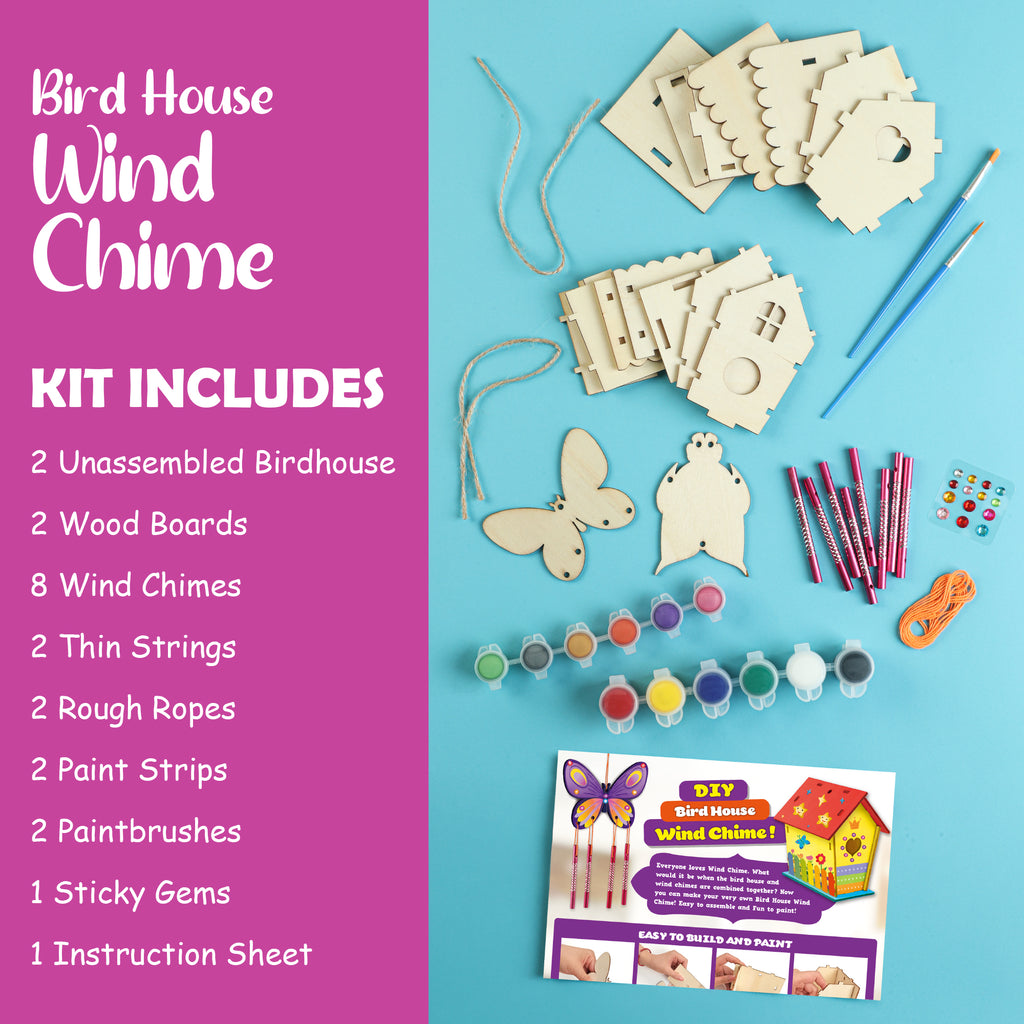 Bird House & Wind Chime Build and Paint Kit