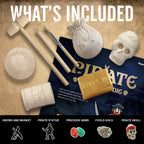 Pirate Treasures Dig Kit, 5 Bricks Excavation STEM Toy, Kids Party Gift