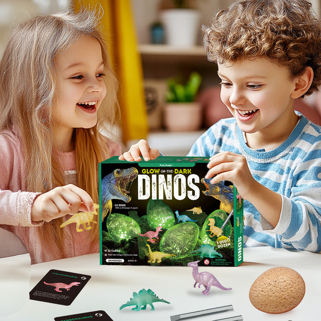 Glow-in-the-Dark Dinos Dig Kit – 12 Eggs