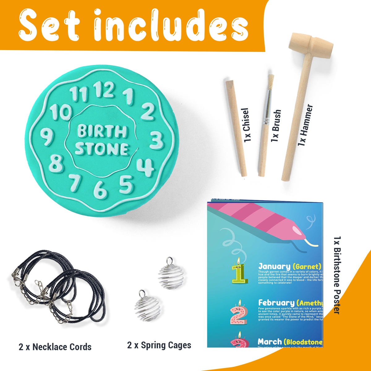 Birthstone Discovery Dig Kit – 12 Birthstones