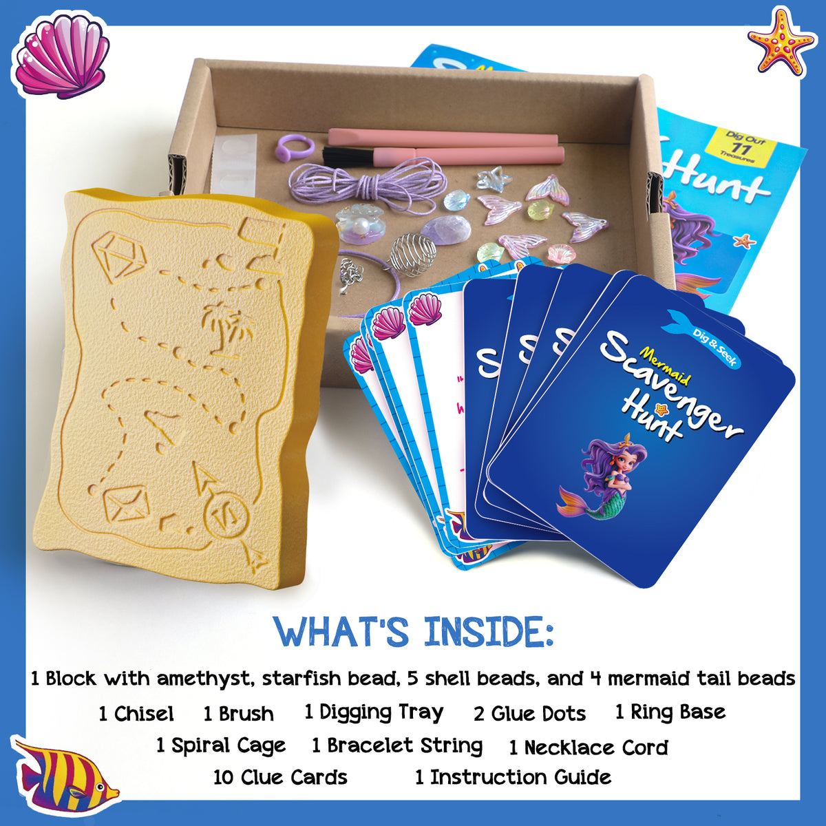 Mermaid Scavenger Hunt Dig & Seek Kit