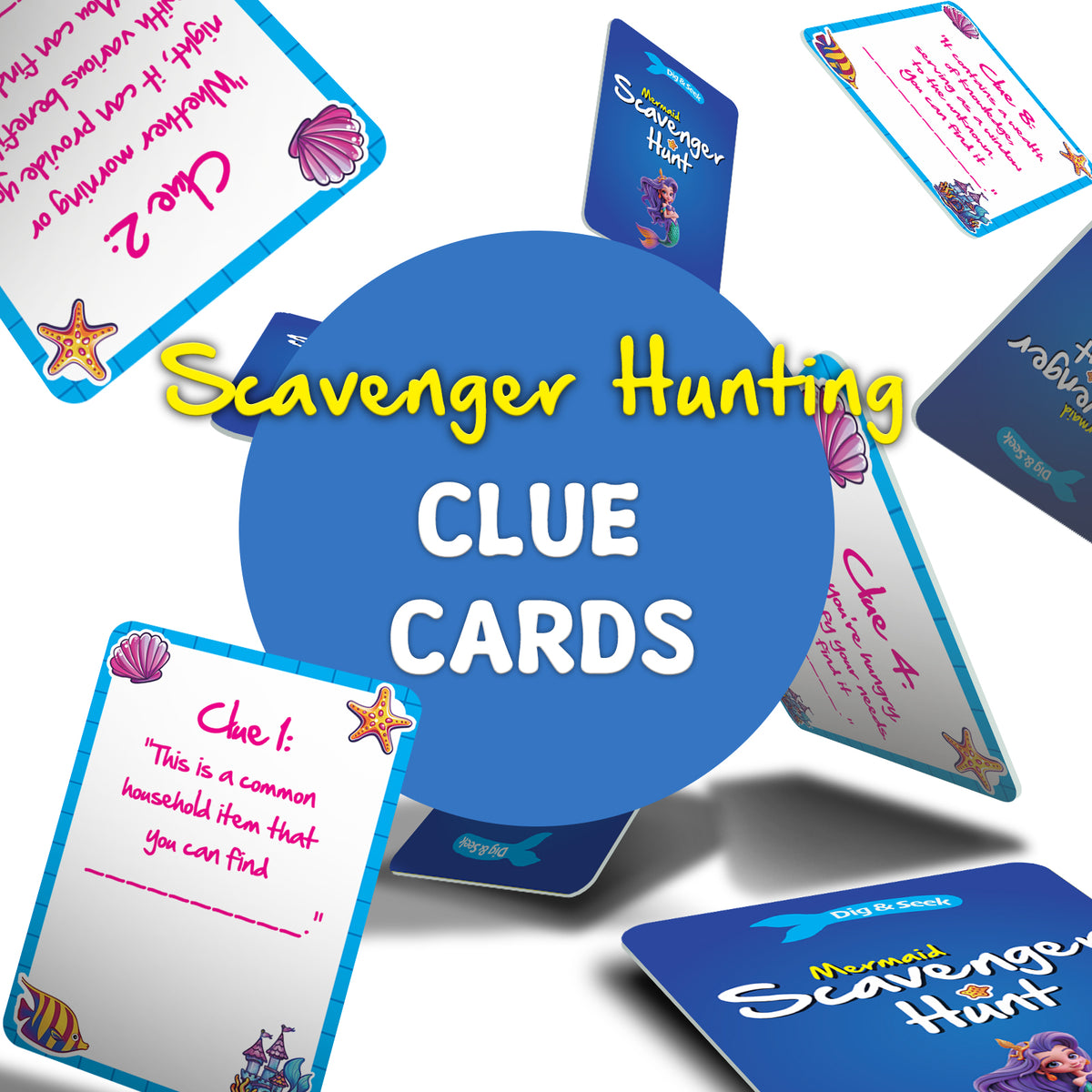 Mermaid Scavenger Hunt Dig & Seek Kit