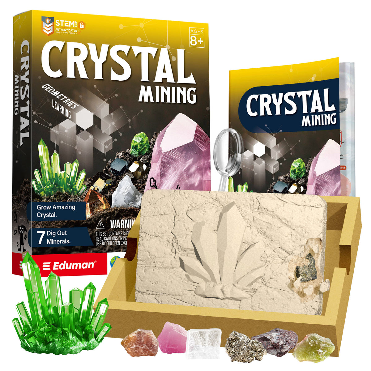 Crystal Mining STEM Dig Kit – 7 Minerals