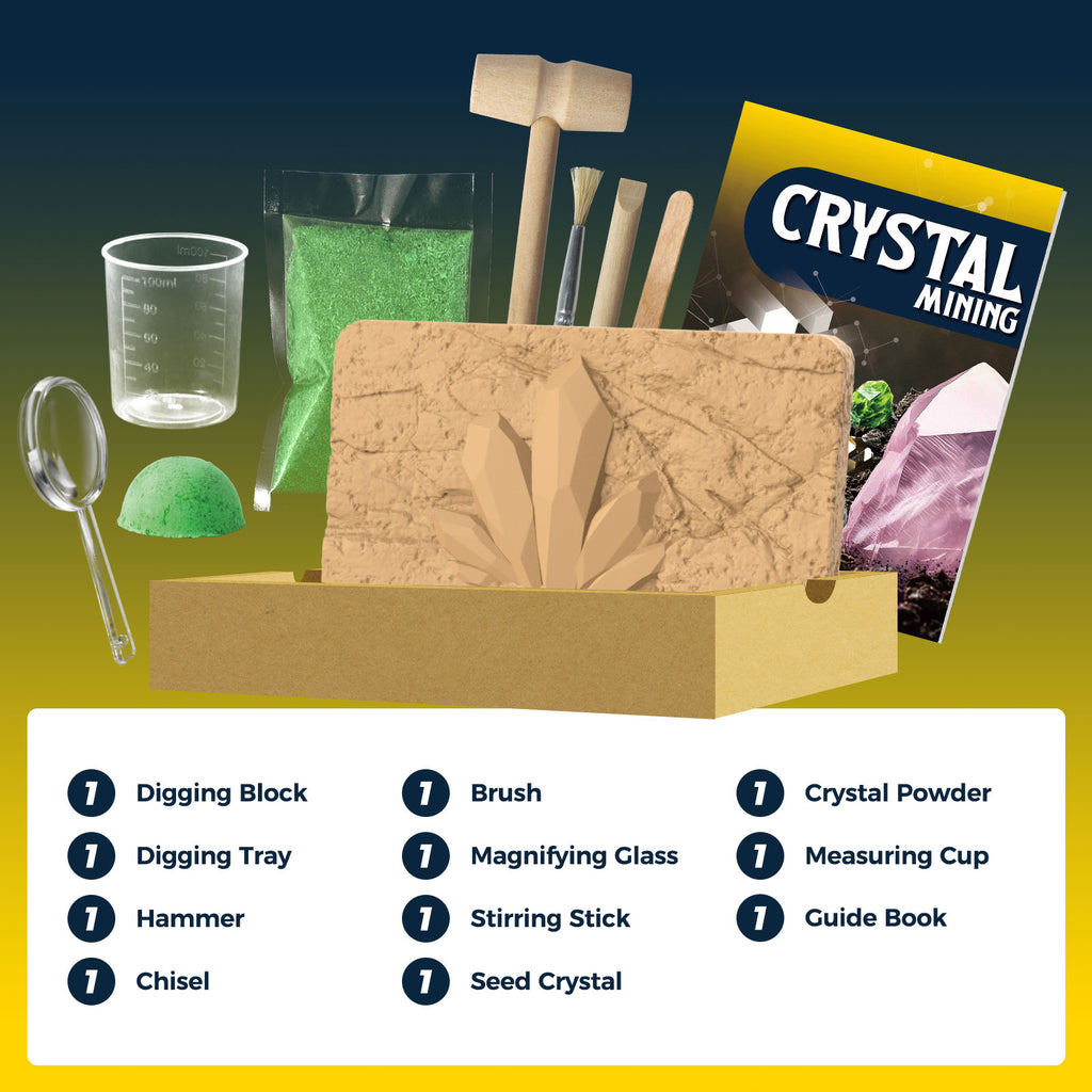 Crystal Mining STEM Dig Kit – 7 Minerals