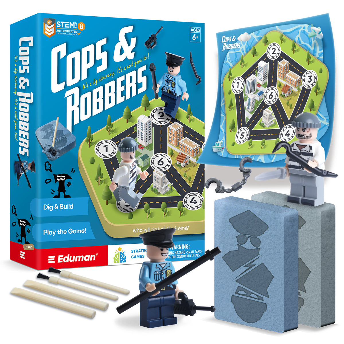 Cops & Robbers Dig & Build Strategy Game