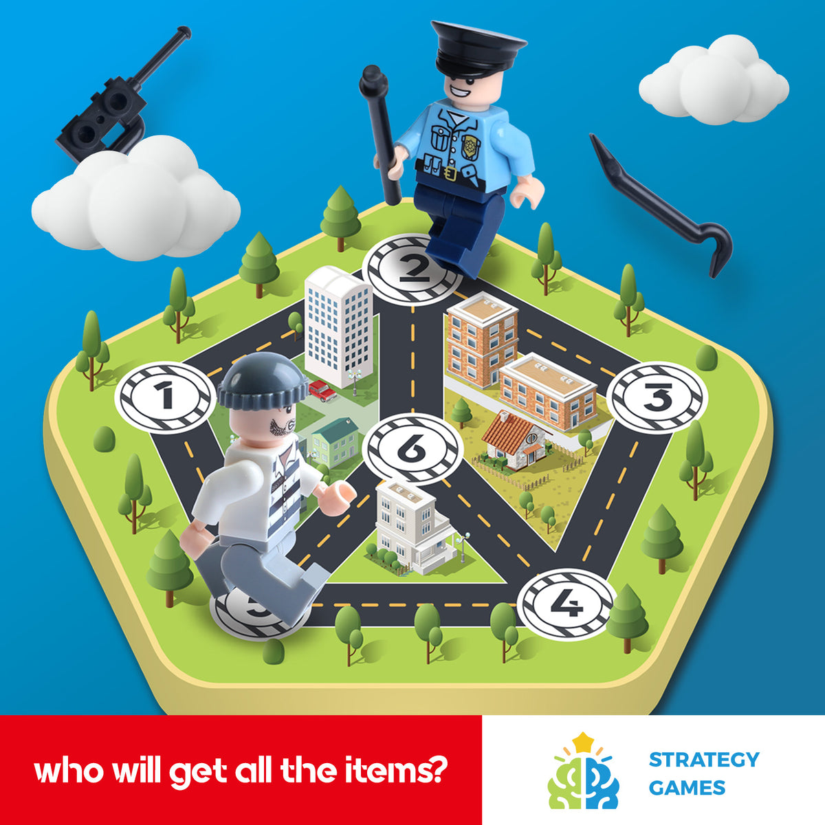 Cops & Robbers Dig & Build Strategy Game