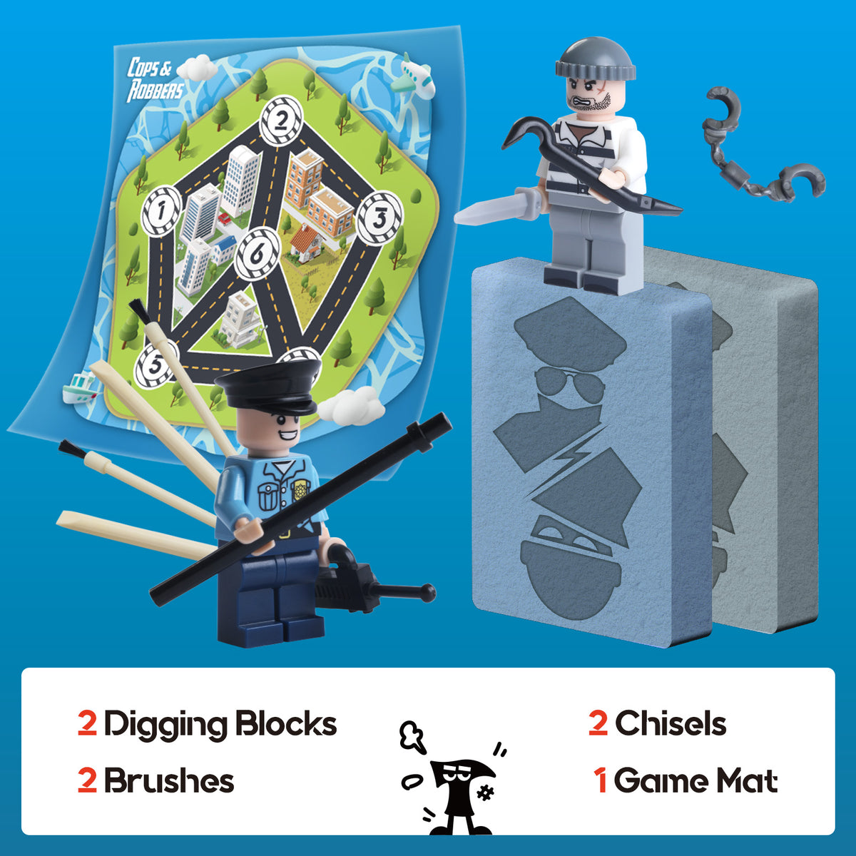 Cops & Robbers Dig & Build Strategy Game