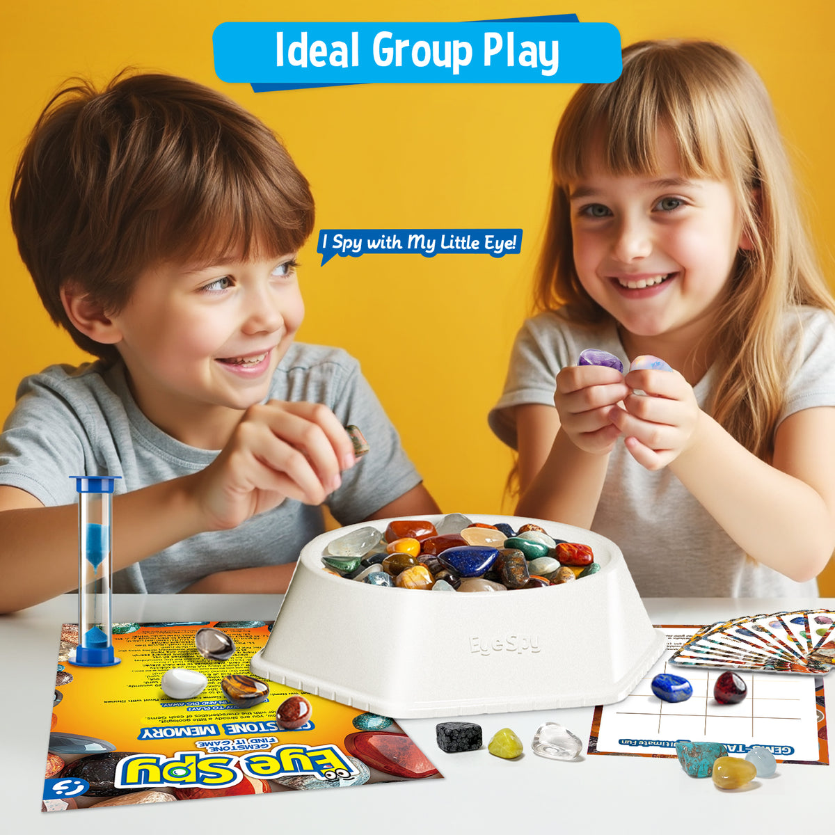 Gamerside Gem Stones 150+ Rocks Kit, STEM Kit with Bingo Game for Kids 6+