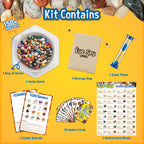 Gamerside Gem Stones 150+ Rocks Kit, STEM Kit with Bingo Game for Kids 6+