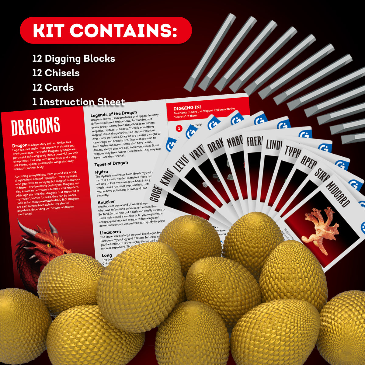 Dragon Egg Dig Kit – 12 Dragons