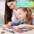 Byncceh DIY Wooden Magnets Kit, 40 Pcs Glow Paint, Magnet Craft for Kids 6+