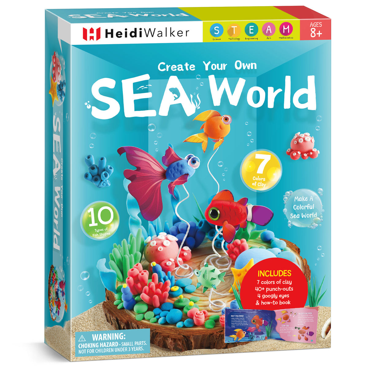 Create Your Own Sea World Clay Craft Kit – 7 Colors & 10 Fish Shapes
