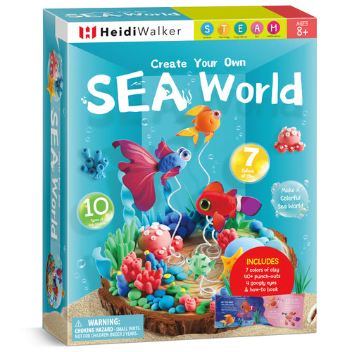 Create Your Own Sea World Clay Craft Kit – 7 Colors & 10 Fish Shapes