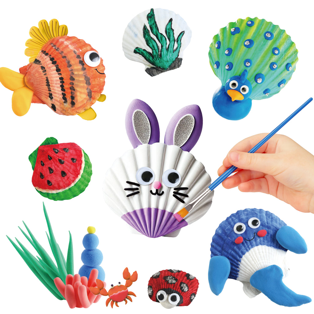 Shell Painting Craft Kit – Paint & Decorate 10 Seashells for Kids