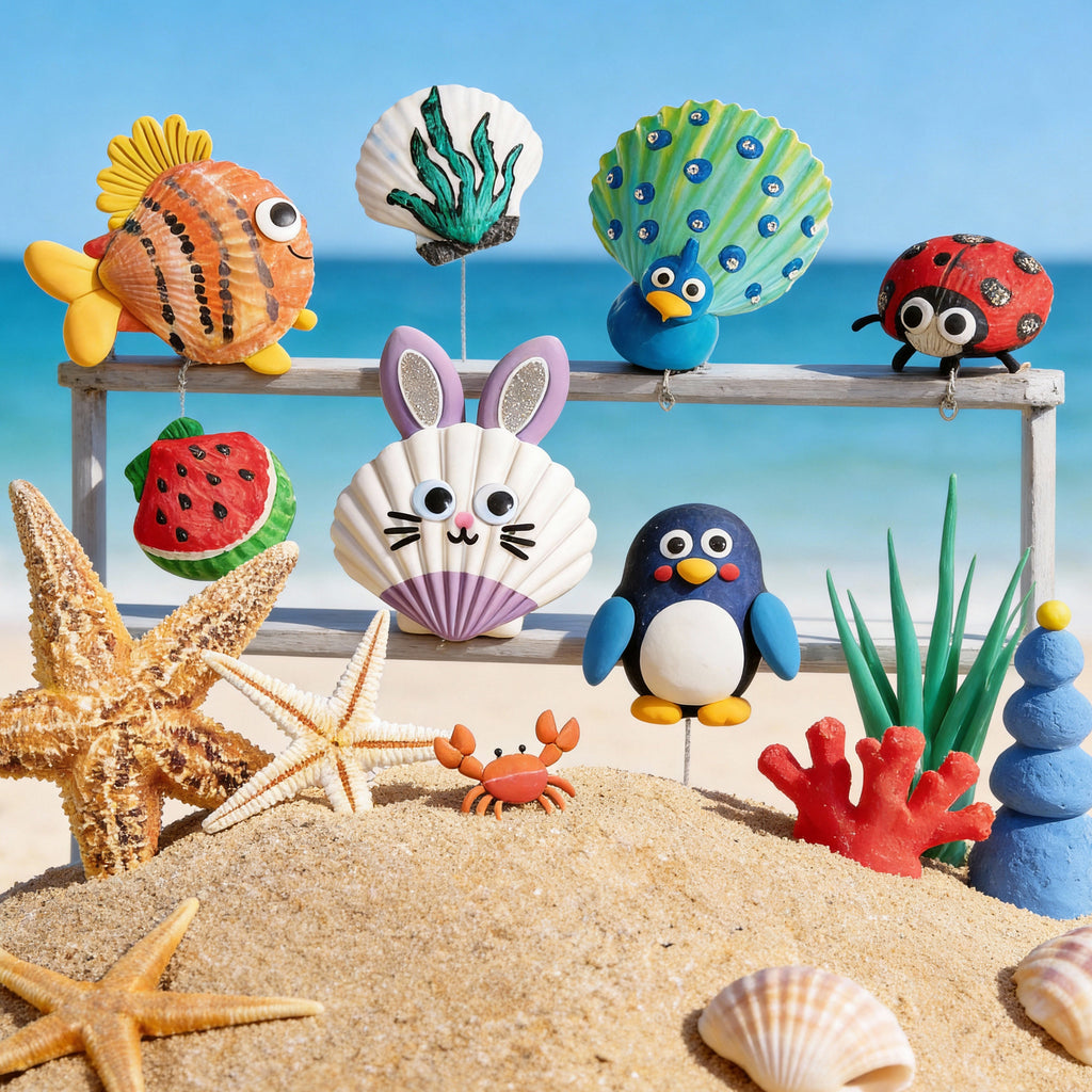 Shell Painting Craft Kit – Paint & Decorate 10 Seashells for Kids