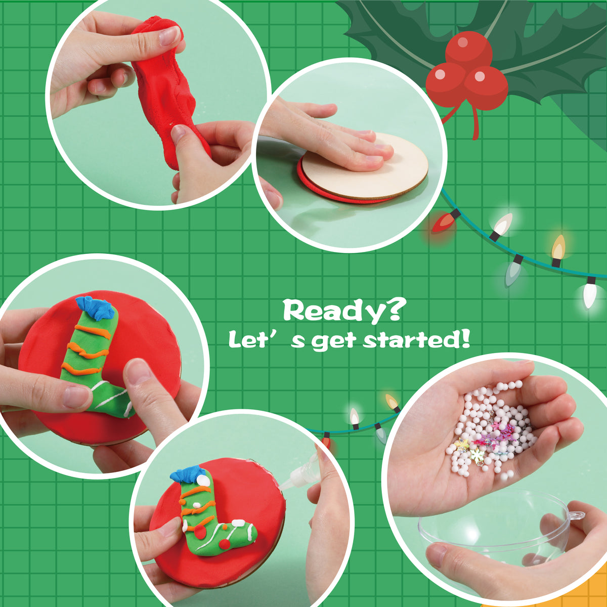 Christmas Ornament Craft Kit – DIY Clay Decorations for Kids