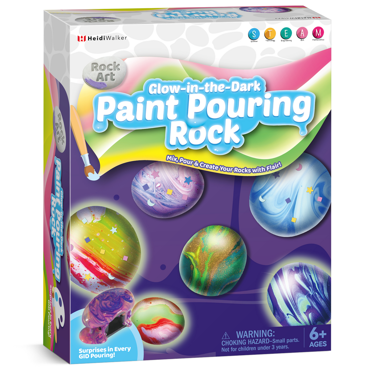 Glow-in-the-Dark Paint Pouring Rocks Kit