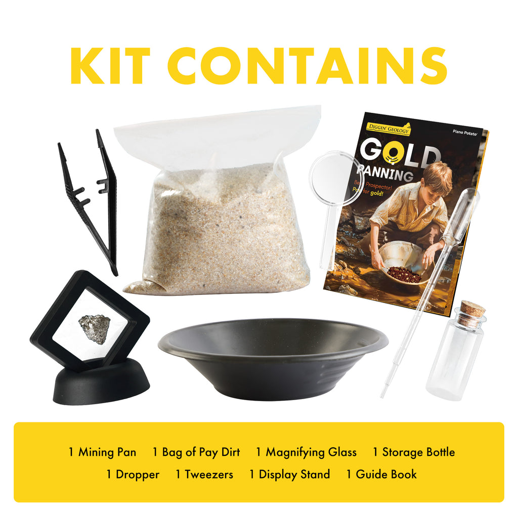 Piano Potato Gold Panning Kit – Digger Geology Prospector STEM Set
