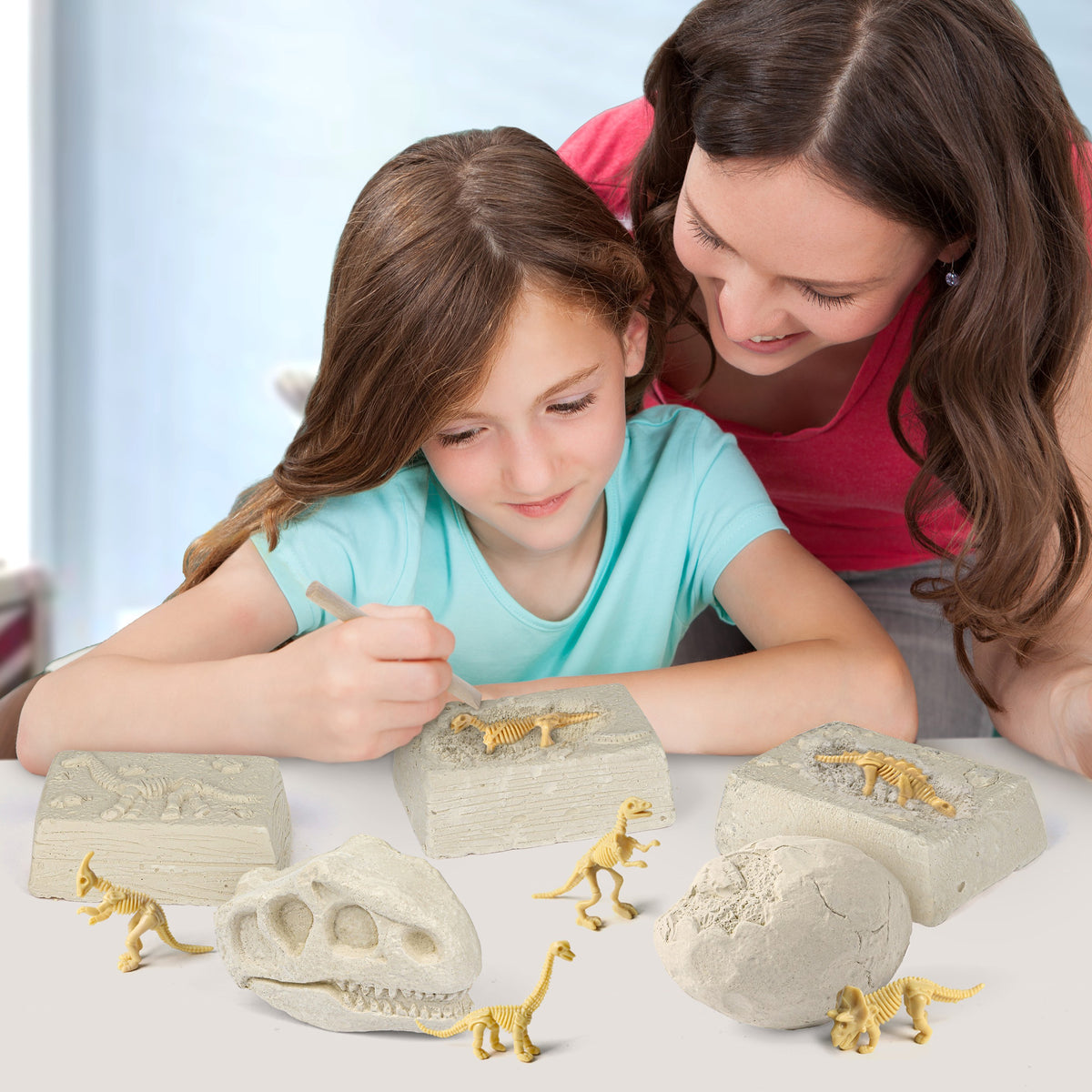 Piano Potato 5-in-1 Dinosaur Skeleton Dig Kit – STEM Fossil Excavation Set