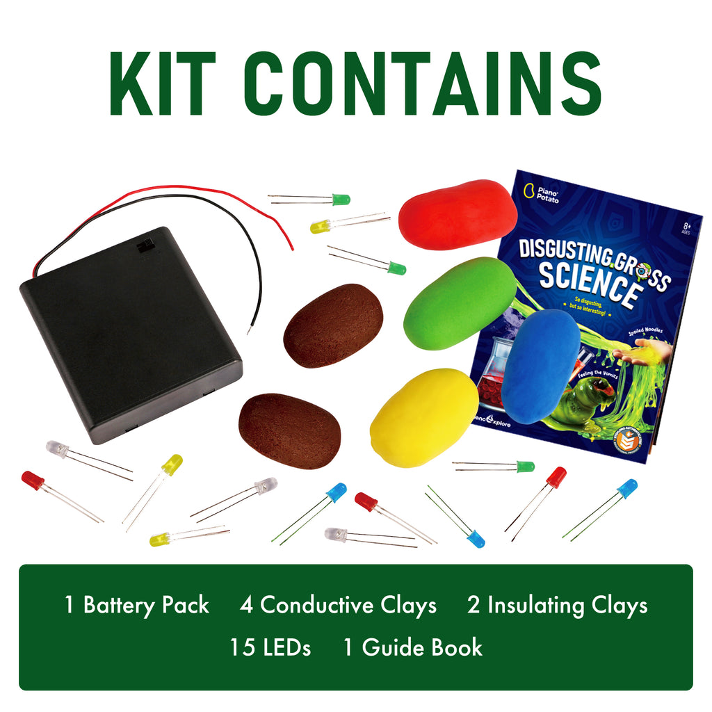 Piano Potato Circuit Science Kit – Light-Up Clay Electricity STEM Set