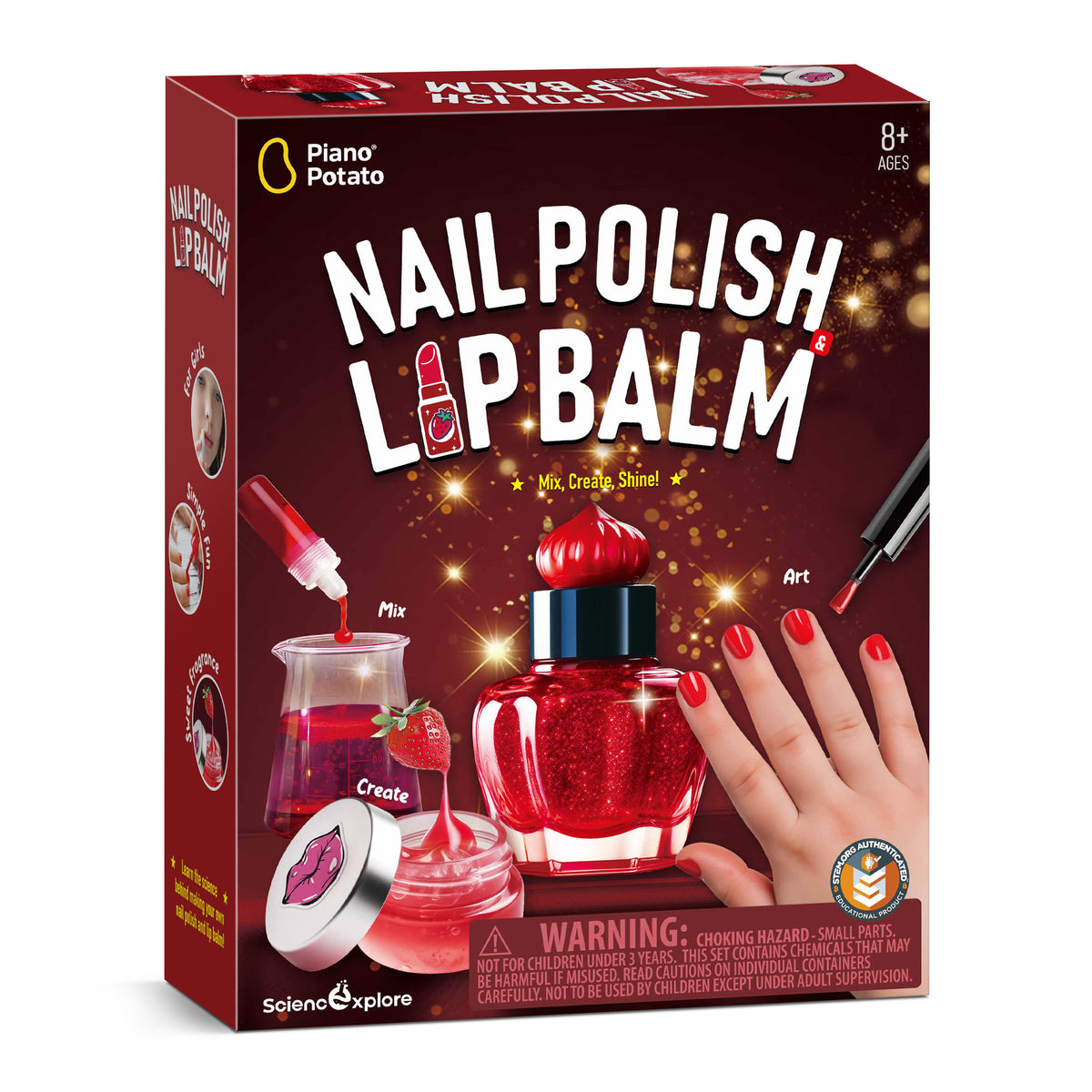 Piano Potato DIY Nail Polish & Lip Balm Kit – Mix, Create & Shine