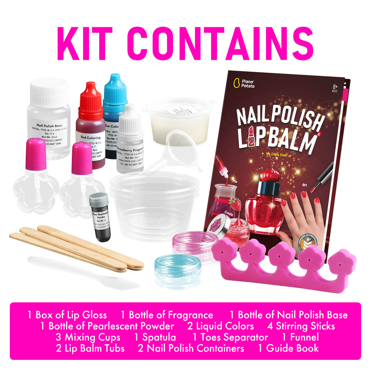 Piano Potato DIY Nail Polish & Lip Balm Kit – Mix, Create & Shine