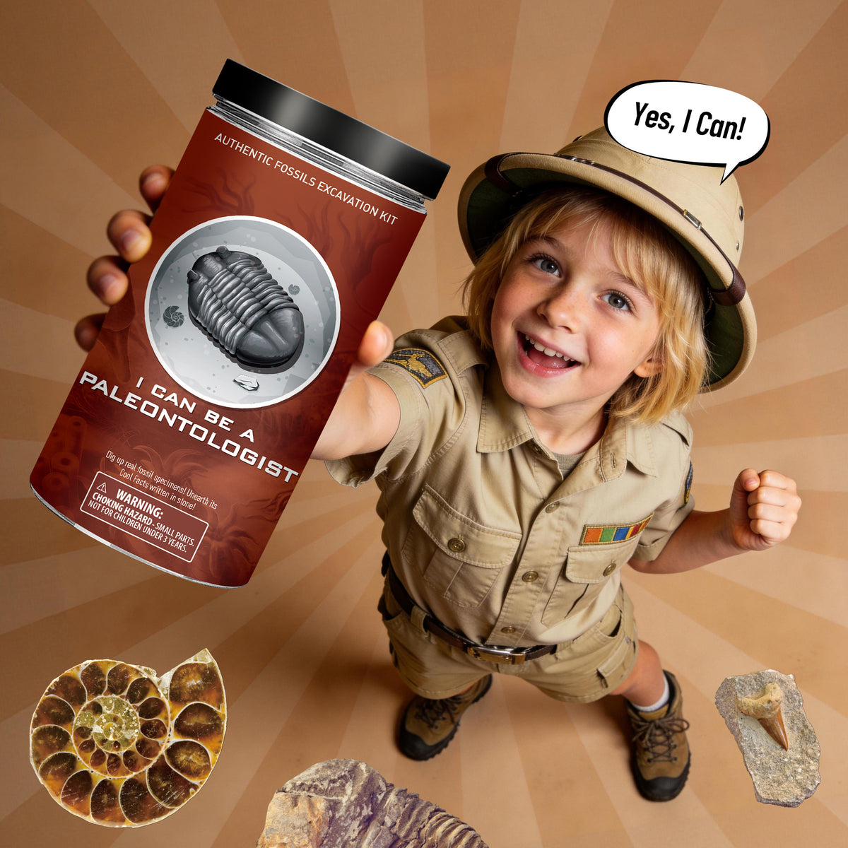 Piano Potato I Can Be a Paleontologist – Authentic Fossils Excavation Kit