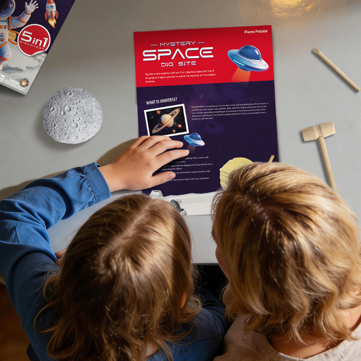 Piano Potato Mystery Space Dig Kit – 5-in-1 Cosmic Treasure Discovery STEM Toy