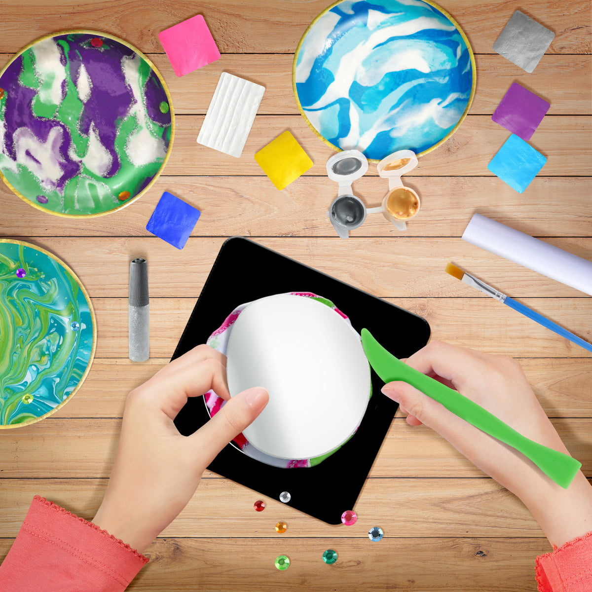 Clay Jewelry Dish Craft Kit – Make 3 Colorful Bowls