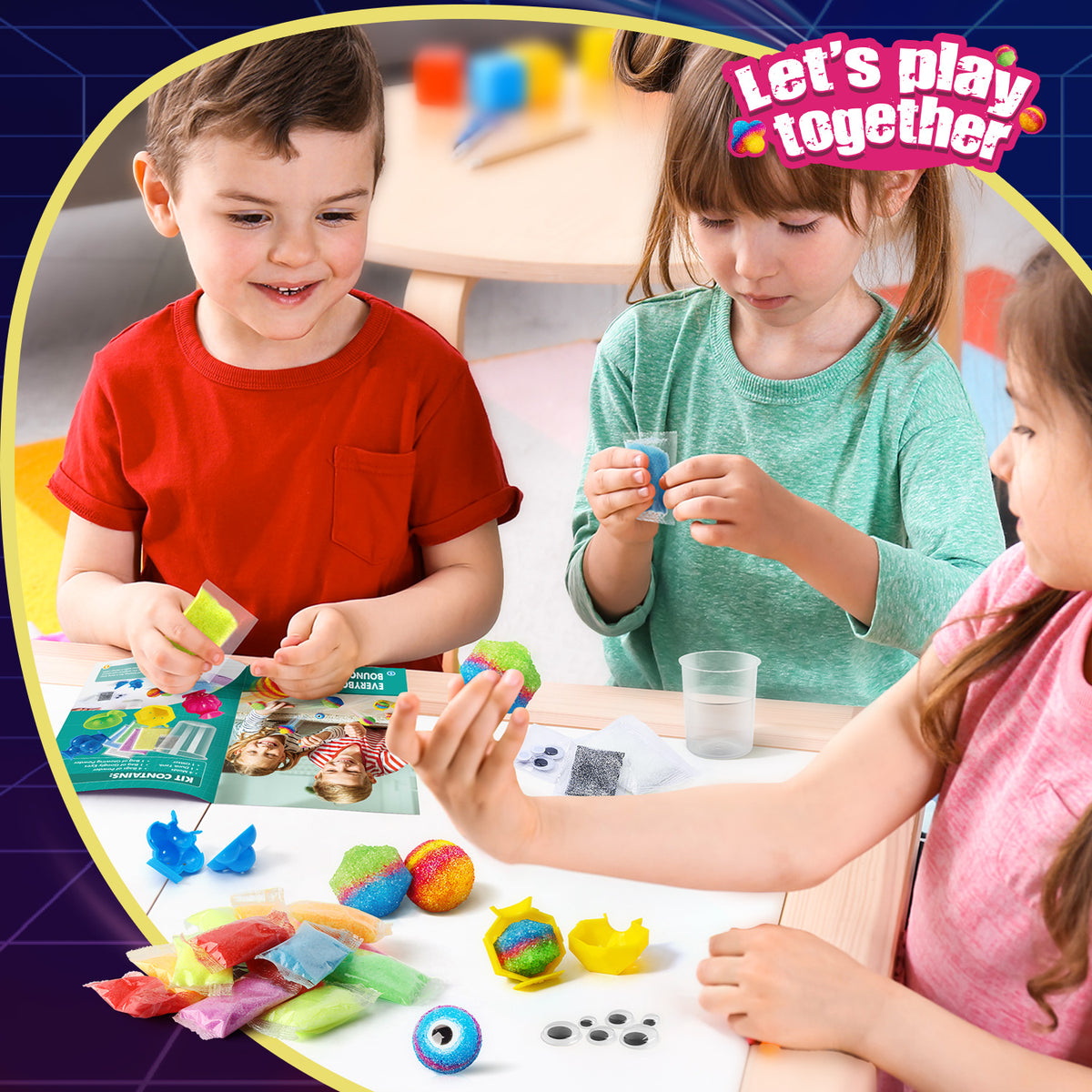 Gamerside DIY Glow Bouncy Ball Making Kit - 5 Colors & 4 Molds