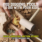 Dinosaur Egg Dig Kit, Unearth a Jumbo Dino Egg with 12 Unique Large Surprise Dinosaur Toys, Ideal Educational STEM Toys and Gifts for Kids Aged 5-7, Suitable for Party and Easter