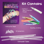 OllyGirl Liquid Glitter Bracelets Craft Kit – Make 12 Bracelets