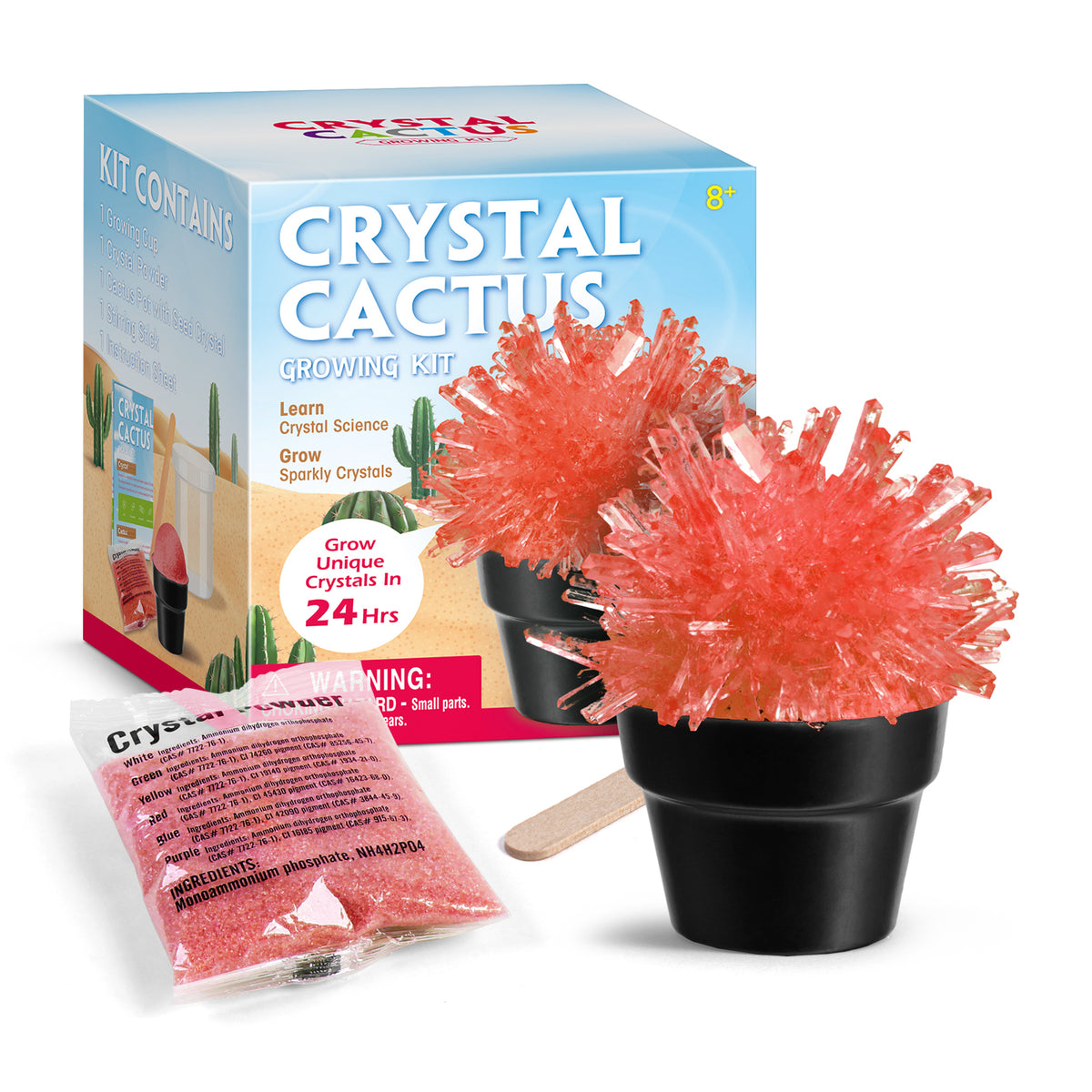 Piano Potato Crystal Cactus Growing Kit – Red Crystals, Ages 8+