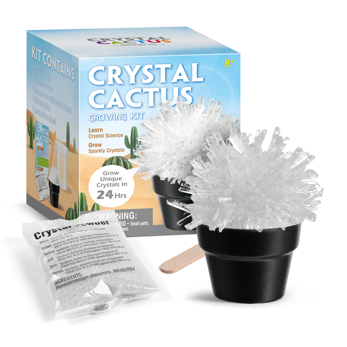 Piano Potato Crystal Cactus Growing Kit – Clear Crystals, Ages 8+