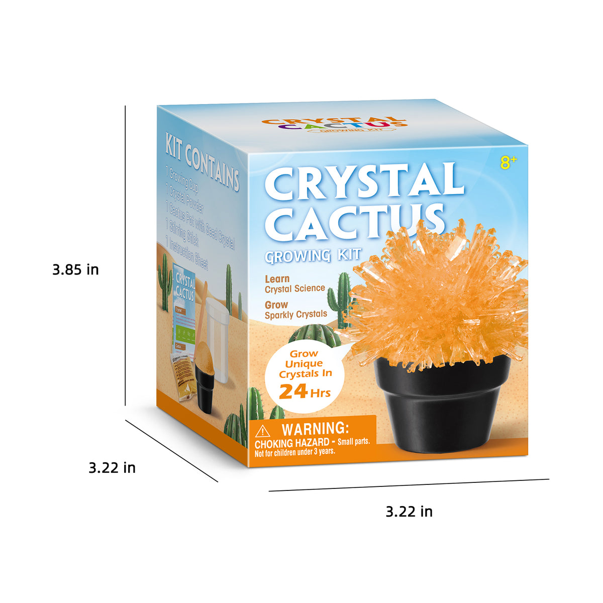 Piano Potato Crystal Cactus Growing Kit – Orange Crystals, Ages 8+