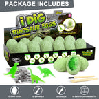 Glow-in-the-Dark Dinosaur Egg Dig Kits – 12 Pack