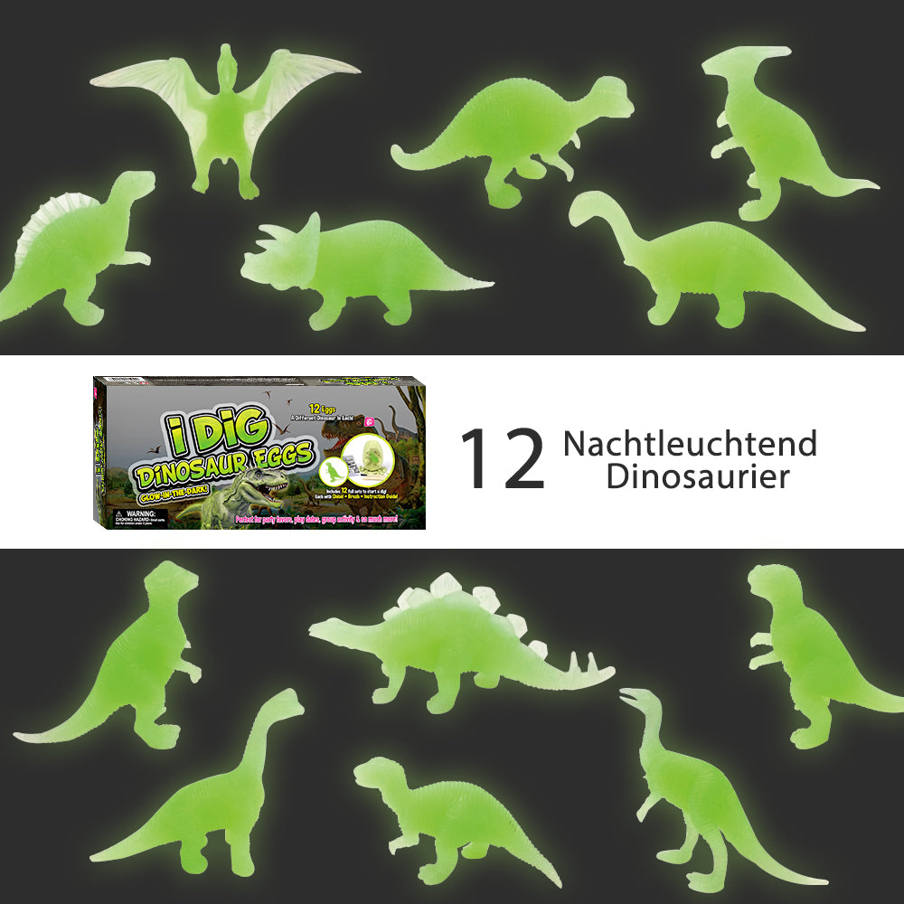 Glow-in-the-Dark Dinosaur Egg Dig Kits – 12 Pack