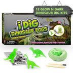Glow-in-the-Dark Dinosaur Egg Dig Kits – 12 Pack