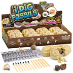Gamerside Fossil Digging Kit, 12 Real Fossils & Dino Bones & Mess-Free Mat