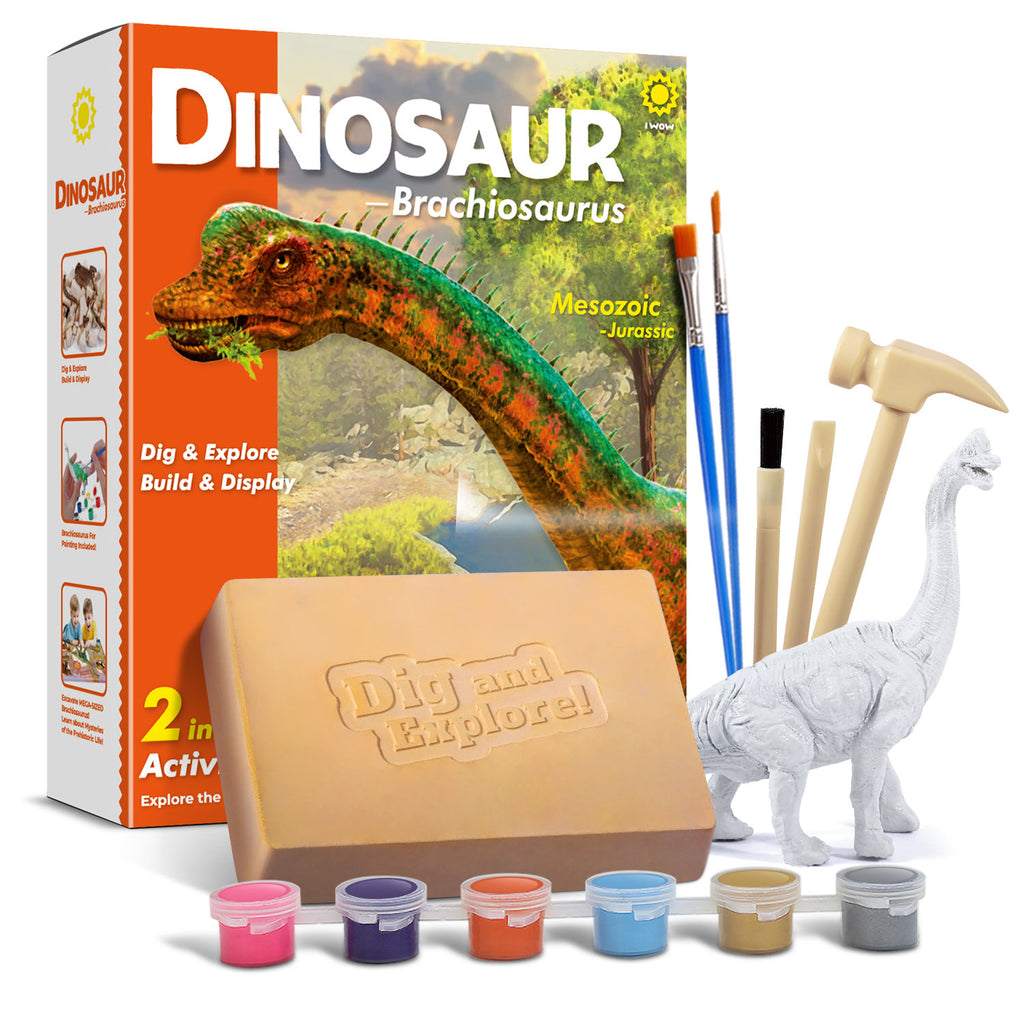 Piano Potato Brachiosaurus Dinosaur Dig & Paint Kit – 2-in-1 Excavation Activity