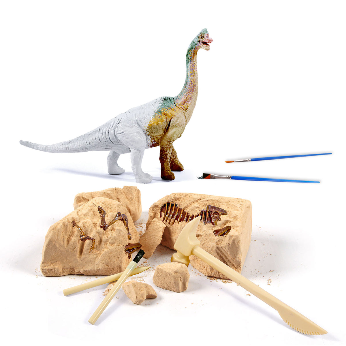 Piano Potato Brachiosaurus Dinosaur Dig & Paint Kit – 2-in-1 Excavation Activity
