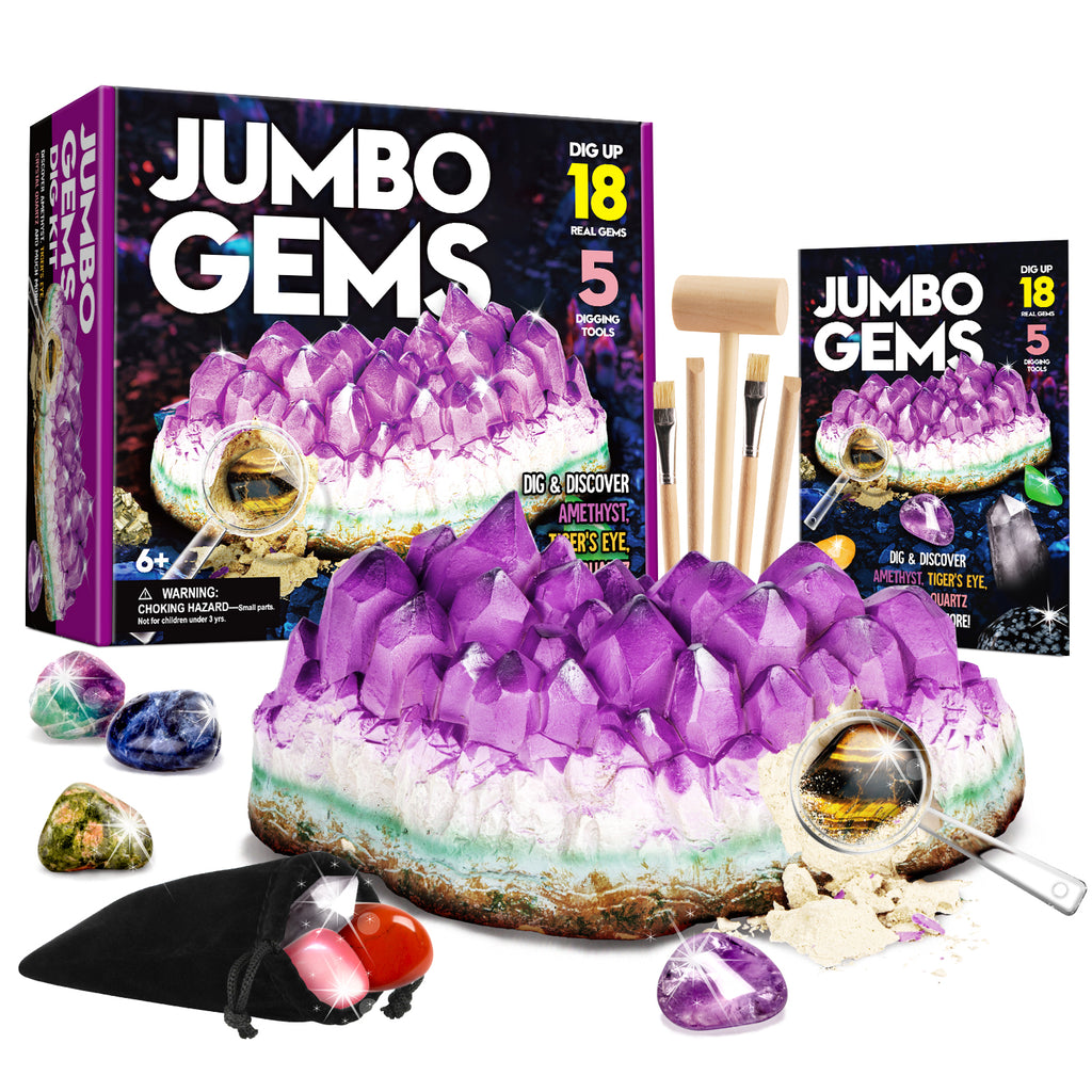 Jumbo Gems Dig Kit – 18 Real Gems